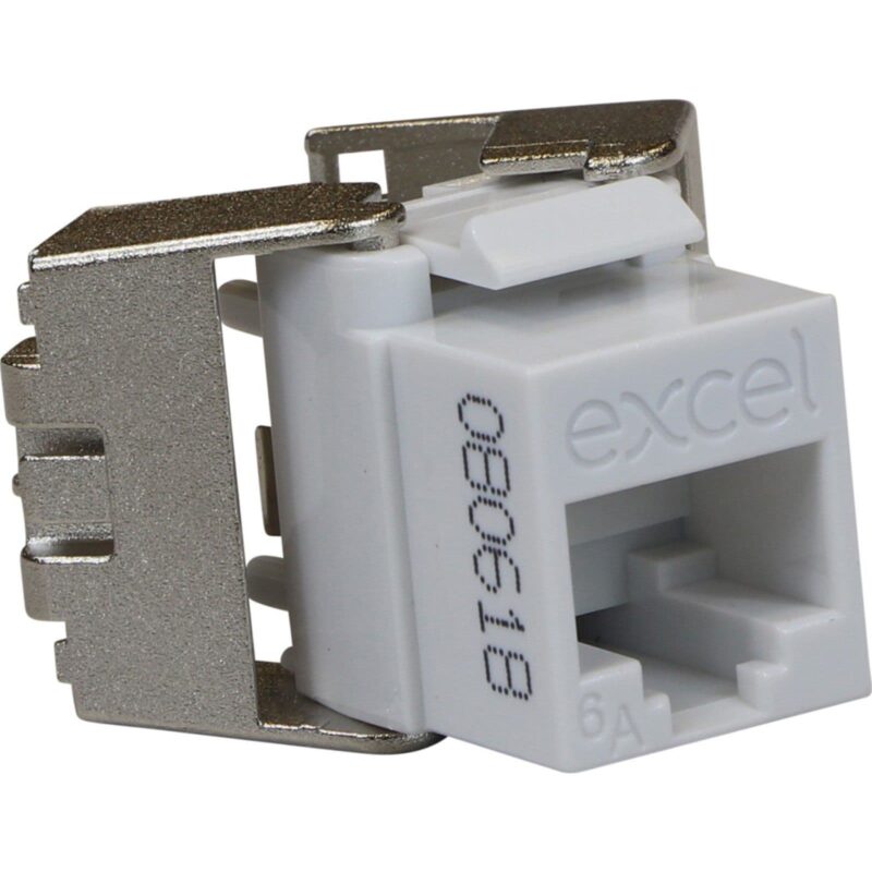 Excel Networking Solutions CAT 6A UTP Low Profile Keystone Jack Toolless - White 100-182-WT