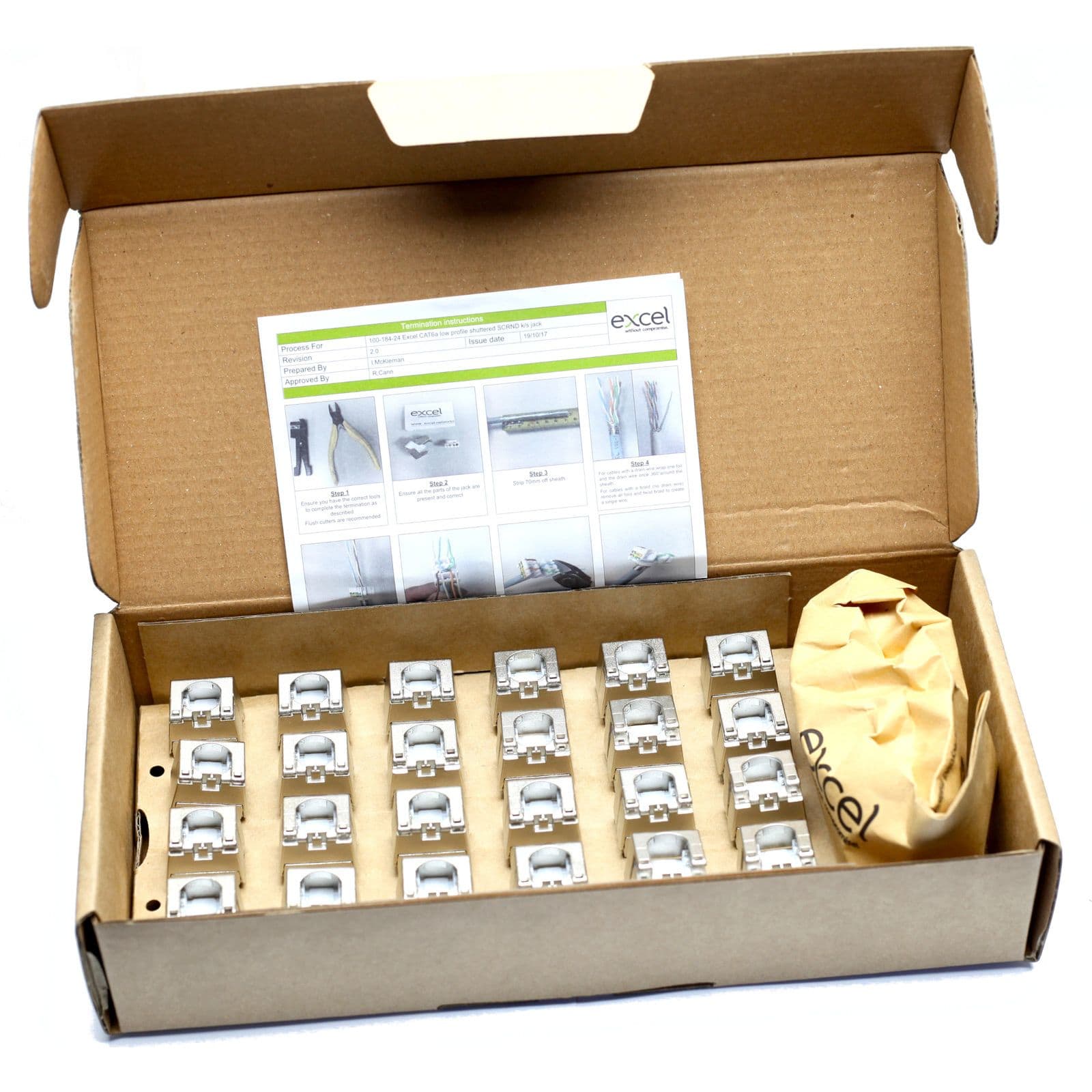 Excel Networking Solutions Exl C6a low profile shuttered SCRND k/s 100-184-24
