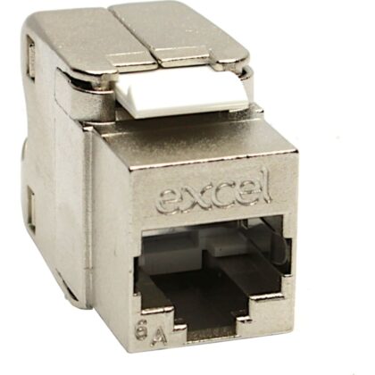 Excel Networking Solutions Excel Cat6A FTP Screened Low Profile 45 Degree Cable Entry Jack Toolless 100-186-24