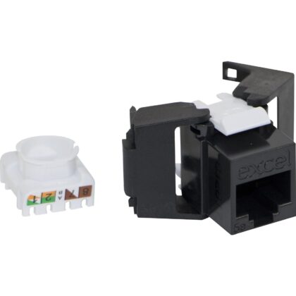 Excel Networking Solutions EXCEL CAT5E LOW PROFILE UNSC TOOLLESS JACK-BK PK24 100-202-BK-24