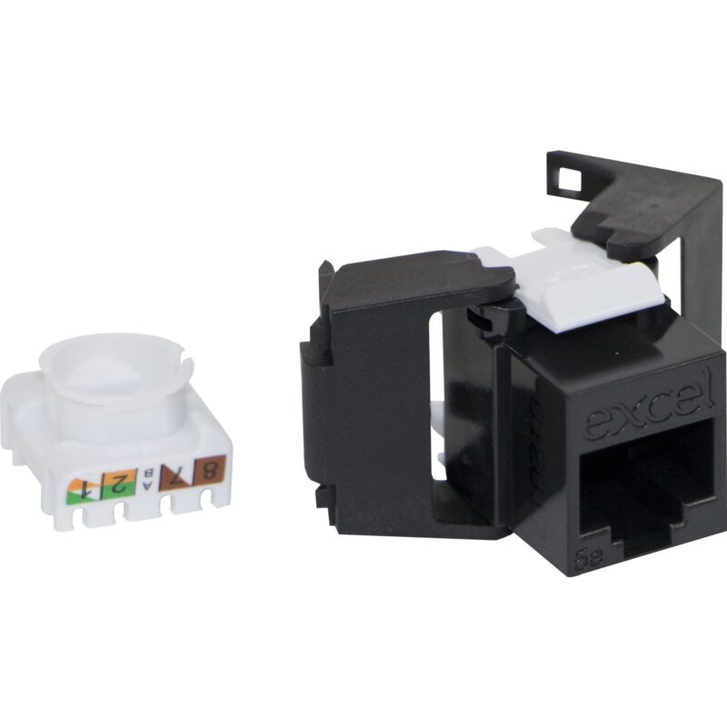 Excel Networking Solutions EXCEL CAT5E LOW PROFILE UNSC TOOLLESS JACK-BK PK24 100-202-BK-24