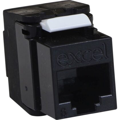Excel Networking Solutions CAT 6 UTP Low Profile Toolless Jack - Black 100-215-BK
