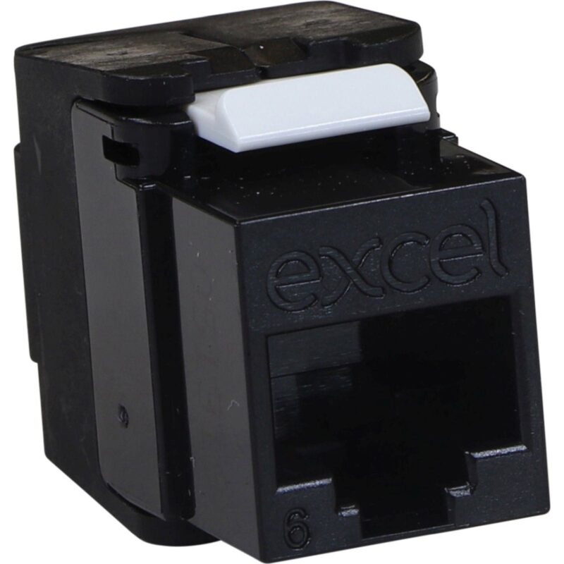 Excel Networking Solutions CAT 6 UTP Low Profile Toolless Jack - Black 100-215-BK
