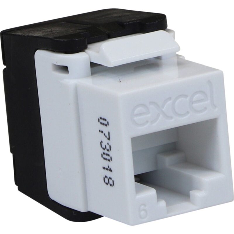 Excel Networking Solutions CAT 6 UTP Low Profile Toolless Jack - White 100-215-WT