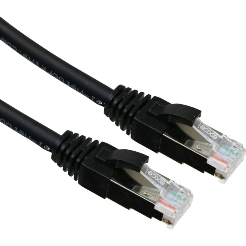 Excel Networking Solutions CAT 6A Patch cord F/FTP Shielded LS0H Blade Booted 1m - Black 100-239