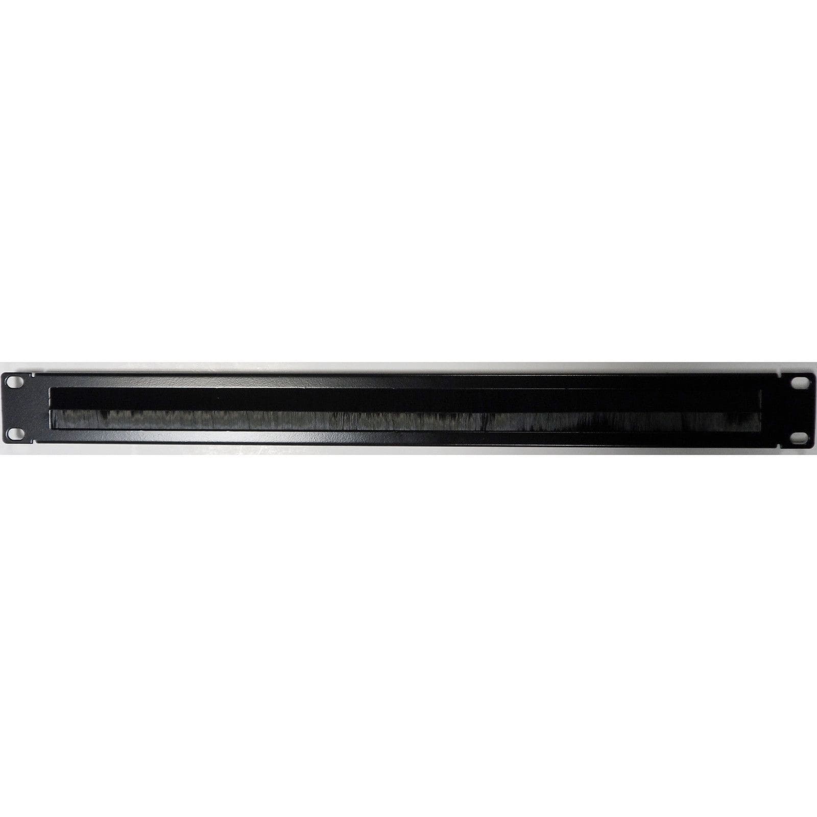 Excel Networking Solutions 1U Double Brush Strip - Middle Split - Black 100-595