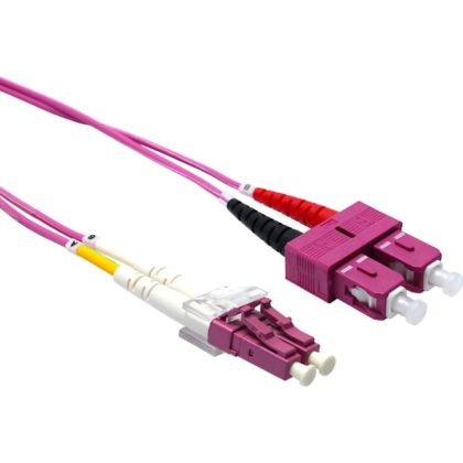 Excel Networking Solutions OM4 Fibre Optic Patch cord LC-SC Multimode 50/125 Duplex LS0H Violet 1m 204-334