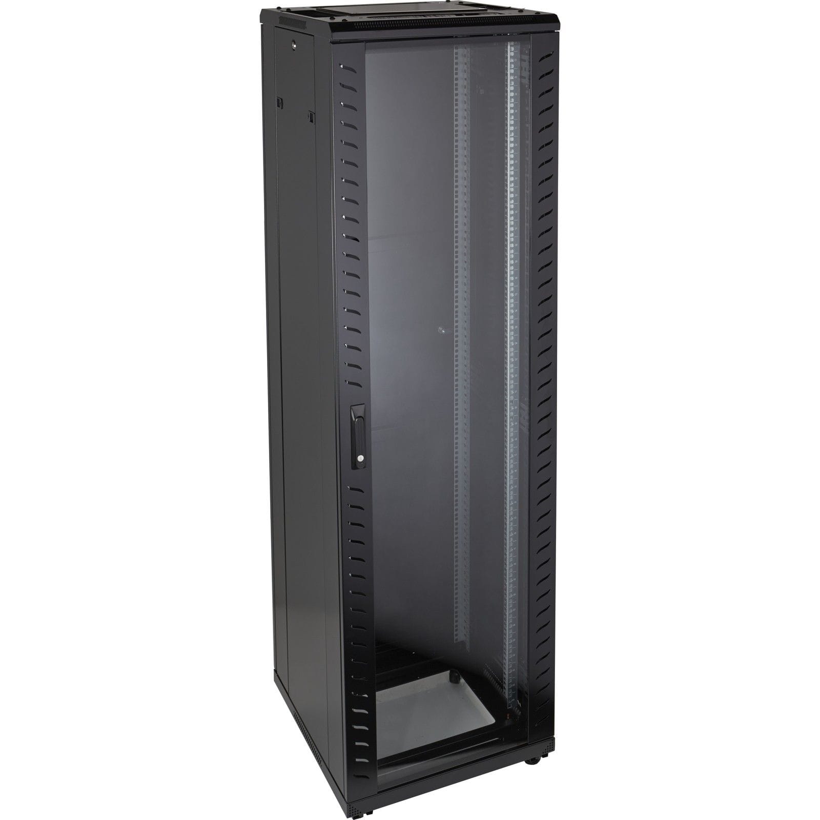 Excel Networking Solutions Environ CR600 24U Rack 600x600mm Glass (F) Steel (R) B/Panels No/Mgmt Black 542-2466-GSBN-BK