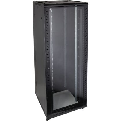 Excel Networking Solutions Environ CR800 24U Rack 800x800mm Glass (F) Steel (R) B/Panels F/Mgmt Black 542-2488-GSBF-BK