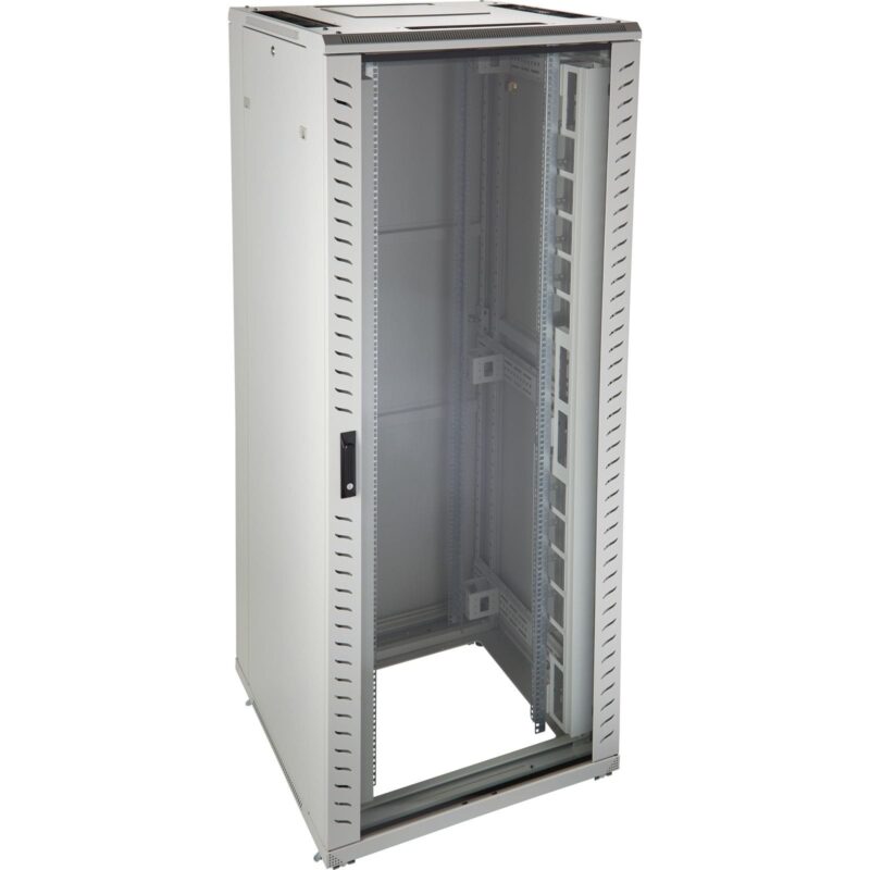 Excel Networking Solutions Environ CR800 33U Rack 800x1000mm Glass (F) Steel (R) B/Panels F/Mgmt Grey White 542-33810-GSBF-GW