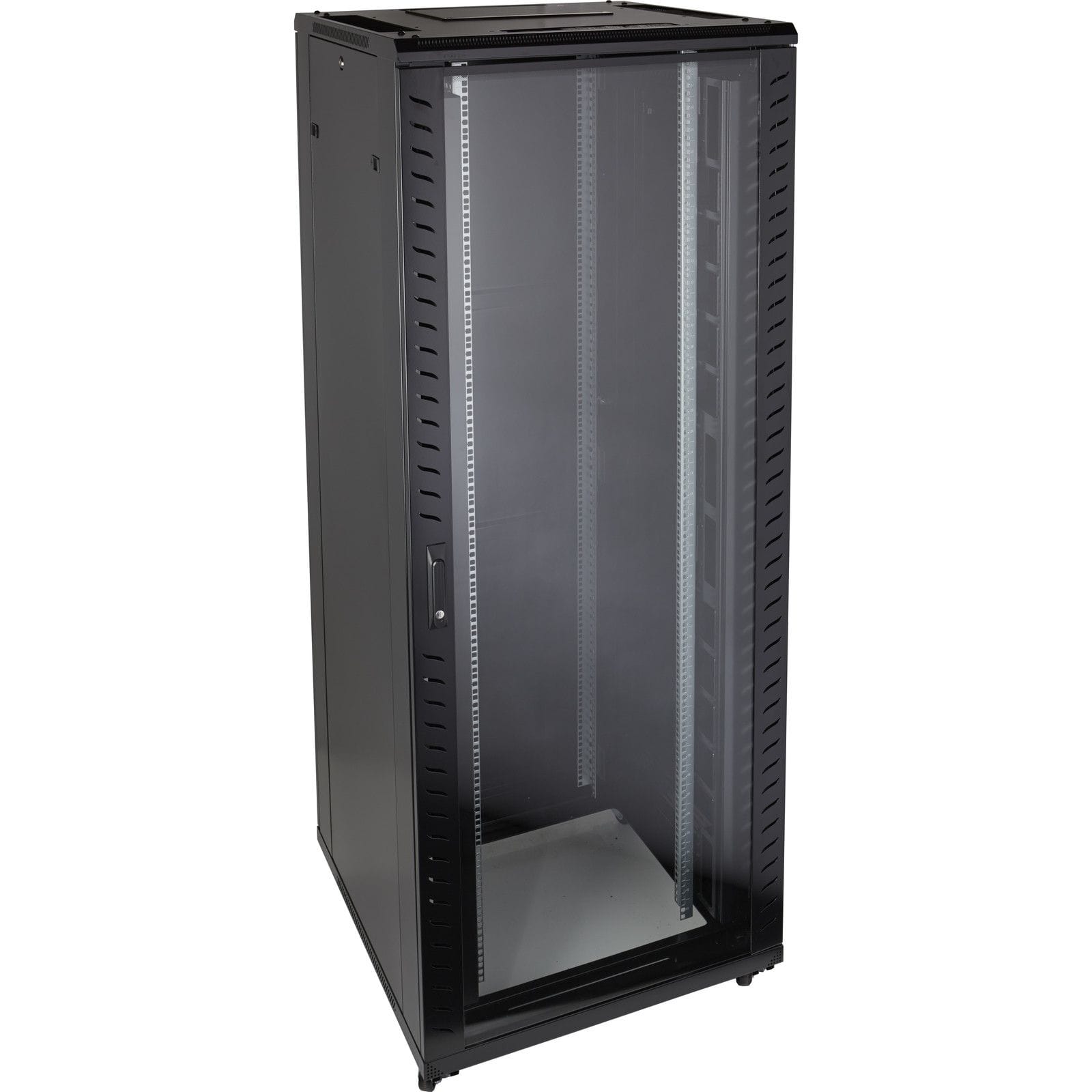 Excel Networking Solutions Environ CR800 42U Rack 800x800mm Glass (F) Steel (R) B/Panels F/Mgmt Black 542-4288-GSBF-BK