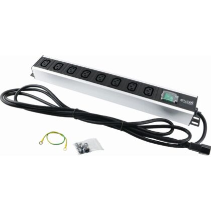Excel Networking Solutions 8-way Vertical PDU - 8x C13 sockets