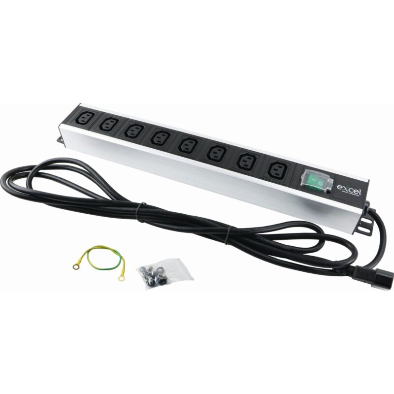 Excel Networking Solutions 8-way Vertical PDU - 8x C13 sockets