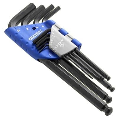 Expert SET 9 LANGE INBUSSLEUTELS RONDE KOP E113976
