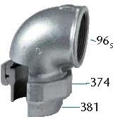 Atusa Galva 096 3-delige haakse koppeling conisch dichtend FF 4/4 x 4/4 F0960100062