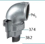 Atusa Galva 098 3-delige haakse koppeling conisch dichtend MF 4/4 x 4/4 F0980100062