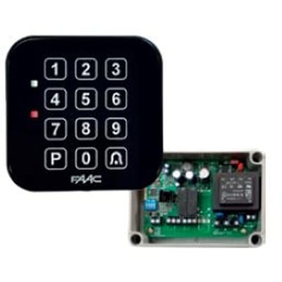 FAAC Zwart backlite verlicht codeklavier met glasoppervlak 76x76x11mm IP67 - 2draads 12204730059