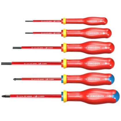 FACOM SET VAN 6 1000V SCHROEVENDRAAIERS SLEUF/PZ ATDVE.J6PB