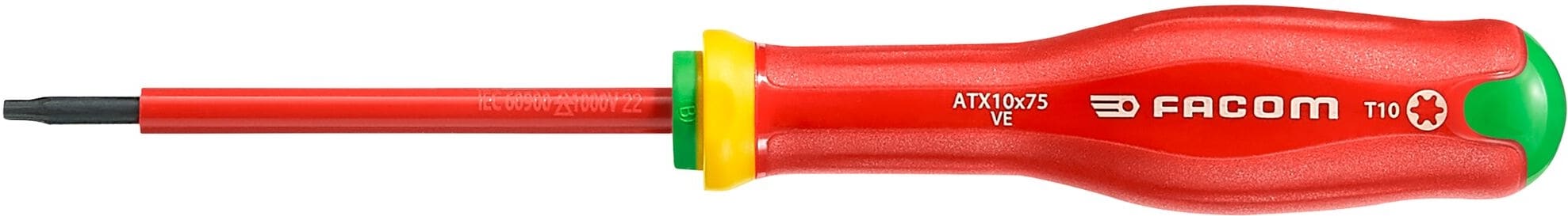 FACOM SCHROEVENDRAAIER PROTWIST TORX 10X75 GEÏSOLEERD 1000V ATX10X75VE