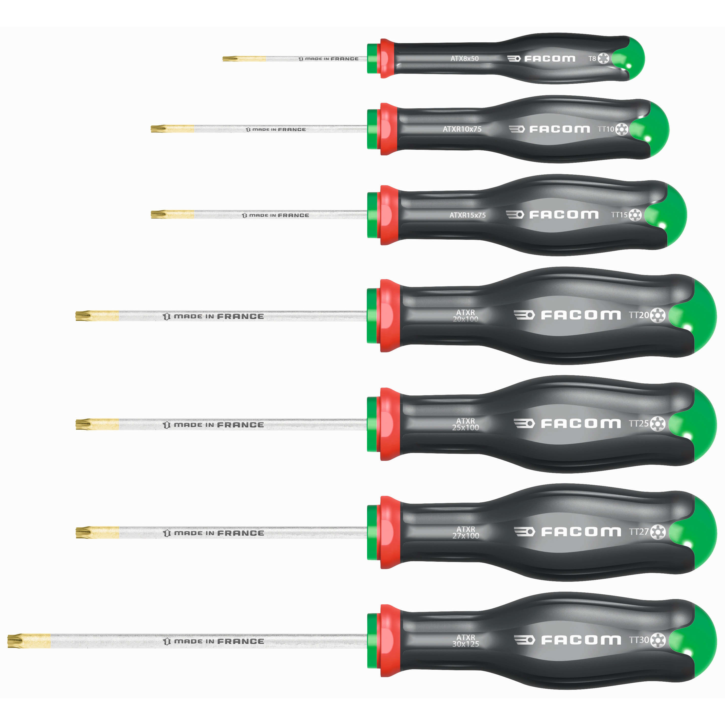 FACOM SET VAN 7 SCHROEVENDRAAIERS TORX EN RESISTORX ATXR.J7PB