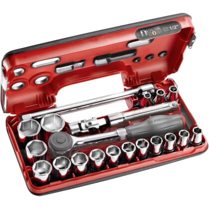 FACOM 21-DELIGE COMPACTE DOOS 1/2'' 6-KANT MET RATEL MET DRAAIEND HEFT S.360DBOX1