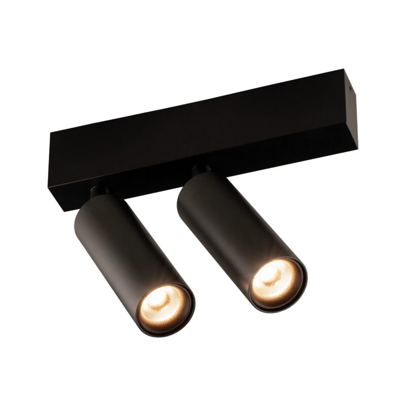 FANTASIA Lopal spot - 2x 4W AC COB LED - 2700K - 2x 360lm - dimbaar - zwart 4014361