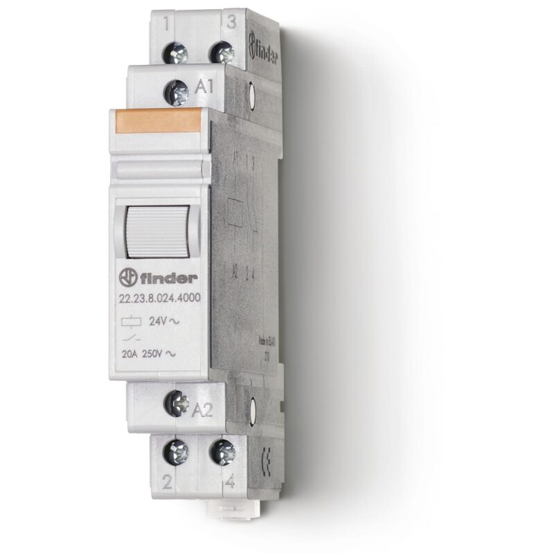 FINDER Tweepolige modulair relais 1NO + 1NC 20A 24V DC
