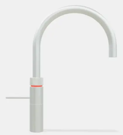 Quooker Fusion Round losse kraan koud/warm en kokend water met kindveilige (dubbel)druk-draai bedieningsknop - RVS FNRSST