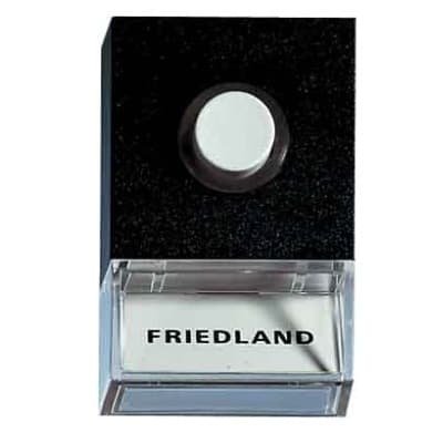 FRIEDLAND drukknop 8V verlicht zwart met witte knop en naamplaat D723