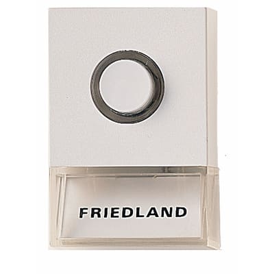 FRIEDLAND drukknop 8V verlicht wit met witte knop en naamplaat D723W