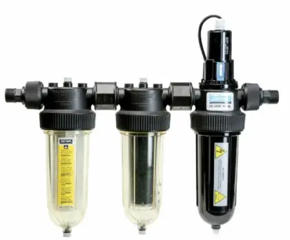 Cintropur UV-TRIO UV-sterlisator met waterfilter trio 3/4 x 4/4 - 25 micron - debiet 2600 l/u - UV-lamp 40 W FWUVTRIO41