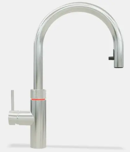 Quooker Flex losse kraan koud/warm en kokend water met kindveilige (dubbel)druk-draai bedieningsknop en uittrekbare perlator - Chroom FXRCHR