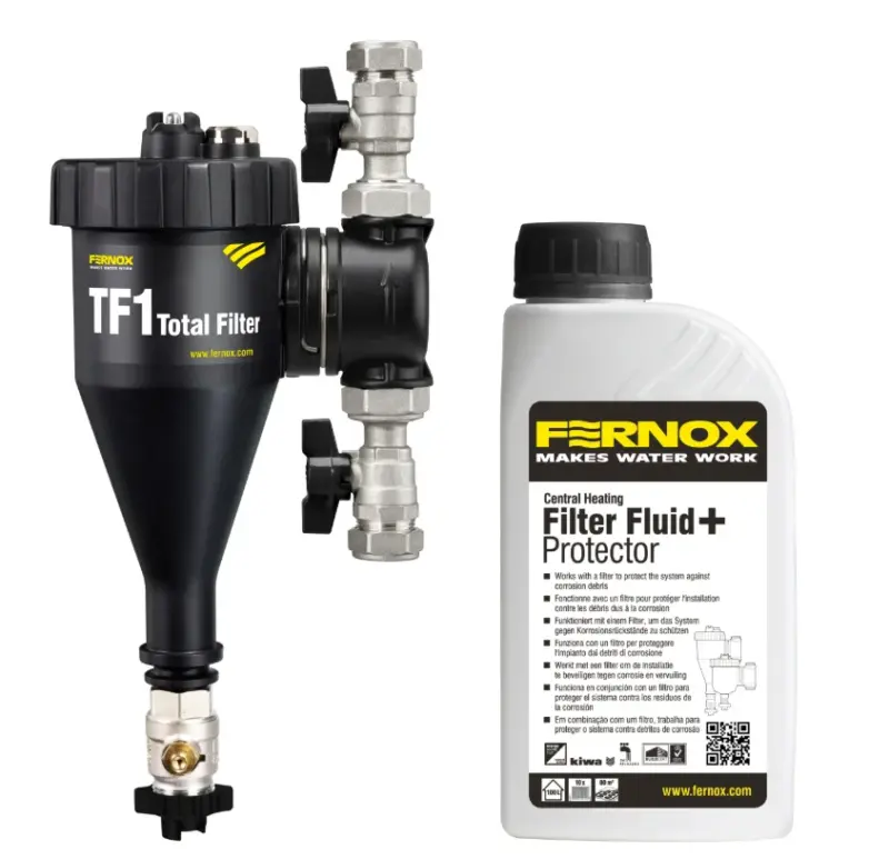 Fernox Lucht-/vuilafscheider Fernox TF1 Total 1 1" 25 incl. 500ml Protector+Filter Fluid 59918