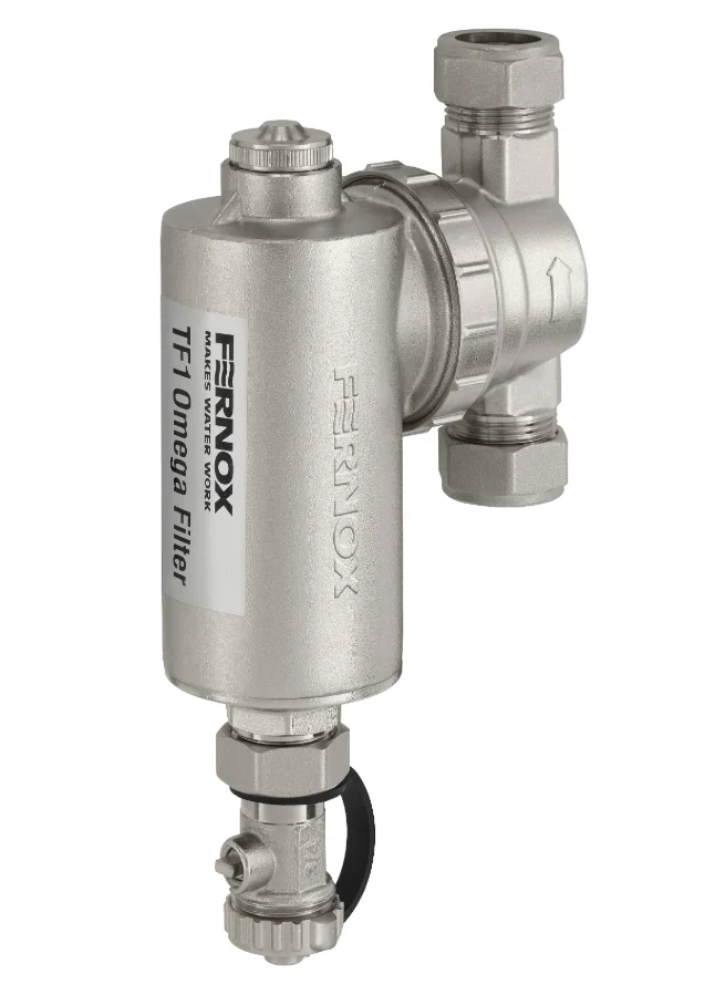 Fernox Vuilafscheider Fernox TF1 Omega 28mm 28 knelring horizontaal/verticaal met magneet intern 62251