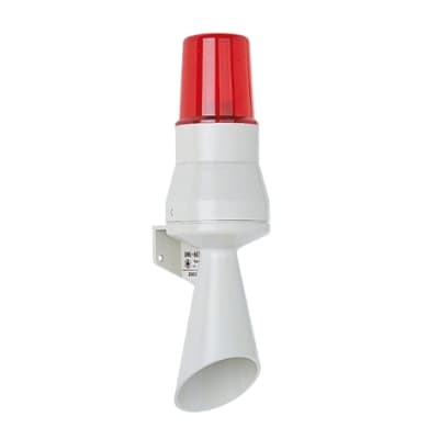 Funke & Huster Mini hoorn + flitslicht HPL 220V AC IP43 grijs met rode lens H21220507