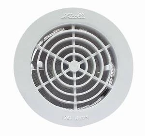 Nicoll Vent ventilatierooster 125 mm - wit - met muggengaas GATM125
