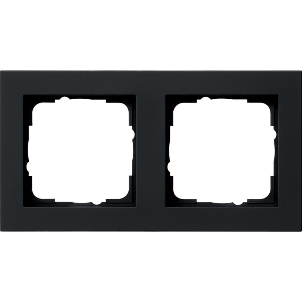 GIRA Afdekraam 2-v Gira E2 zwart m 021209
