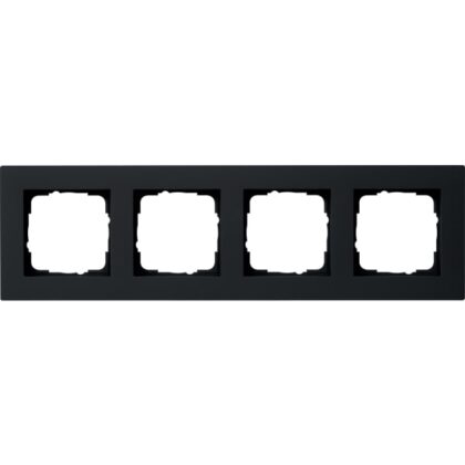 GIRA Afdekraam 4-v vlak Gira E2 zwart m 0214095