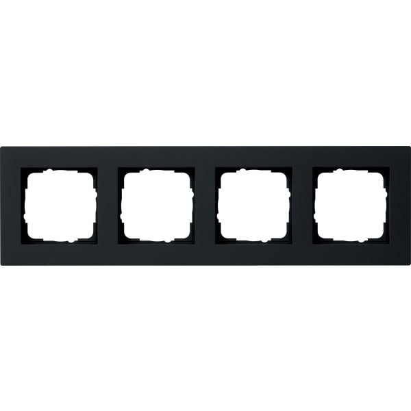 GIRA Afdekraam 4-v vlak Gira E2 zwart m 0214095