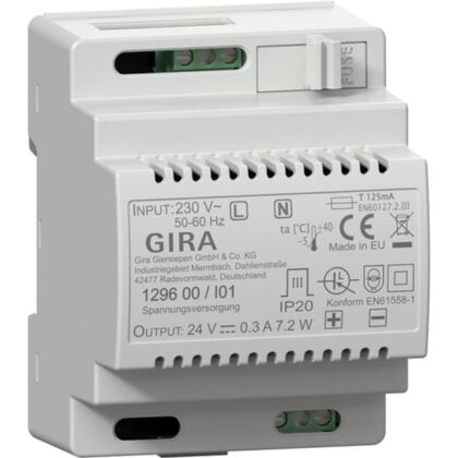 GIRA Voeding DC 24V 300mA DIN-rail Deurcommunicatie 129600