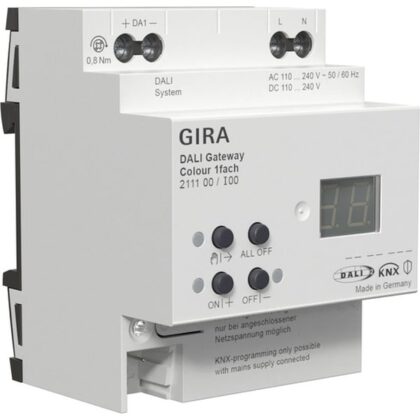 GIRA DALI gateway Colour 1-v DIN-rail KNX Secure 211100