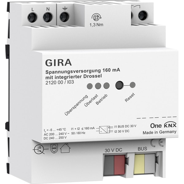 GIRA Voeding 160mA spoel KNX DIN-rail 212000