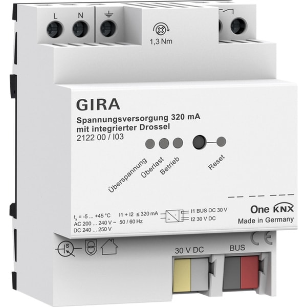 GIRA Voeding 320mA spoel KNX DIN-rail 212200