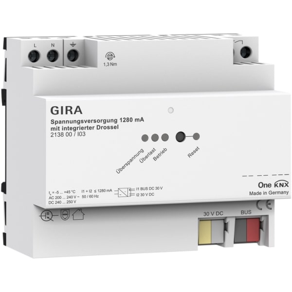 GIRA Voeding 1280mA spoel KNX DIN-rail 213800