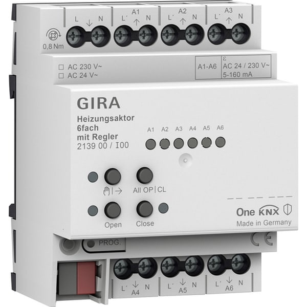 GIRA verw.act. 6-v regelaar KNX DIN-rail 213900