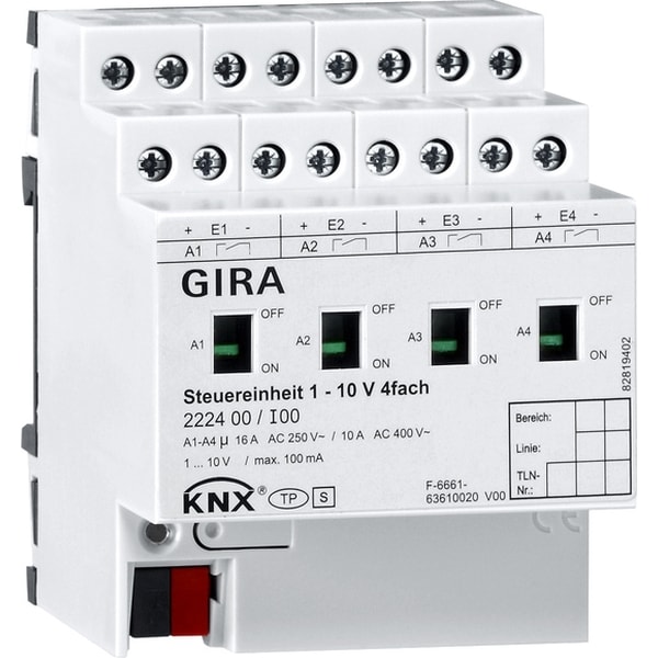 GIRA Besturingseenheid 1 - 10 V 4v hand KNX 222400
