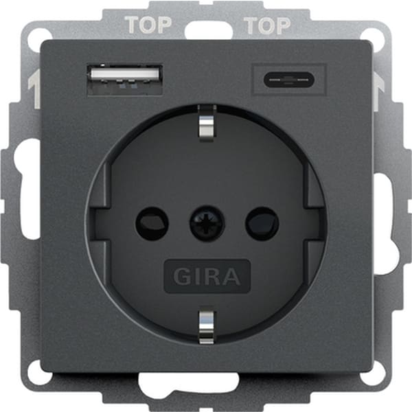GIRA WCD/RA SH USB-voeding 2-v A/C S55 antr. 245928