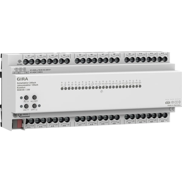 GIRA Schakel/jaloezie-actor 24-v/12-v 16A DIN-rail Kmf KNX Secure 504000
