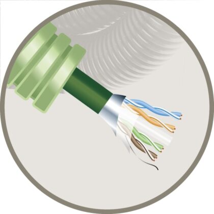 GREEN FLEX Green Flex voorbedrade buis 20mm LS0H groen + data F/UTP CAT6 LS0H HFFTP6