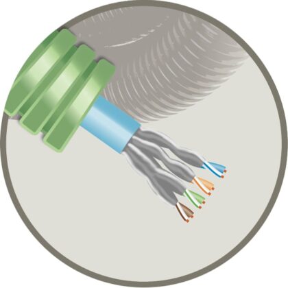 GREEN FLEX Green Flex voorbedrade buis 20mm LS0H groen + Excel U/UFTP CAT6A 4P LSOH B2CA HFUFTP6ABEXCEL